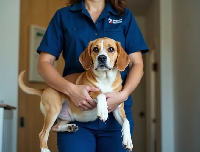 Technician respectfully transporting a deceased dog in Wildwood